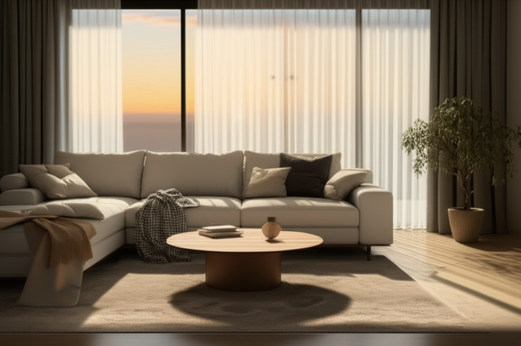 Home interior with window film